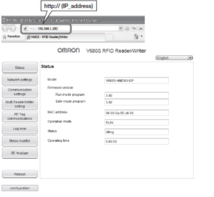 V680S RFID PC Bağlantısı V680S RFID PC Bağlantısı